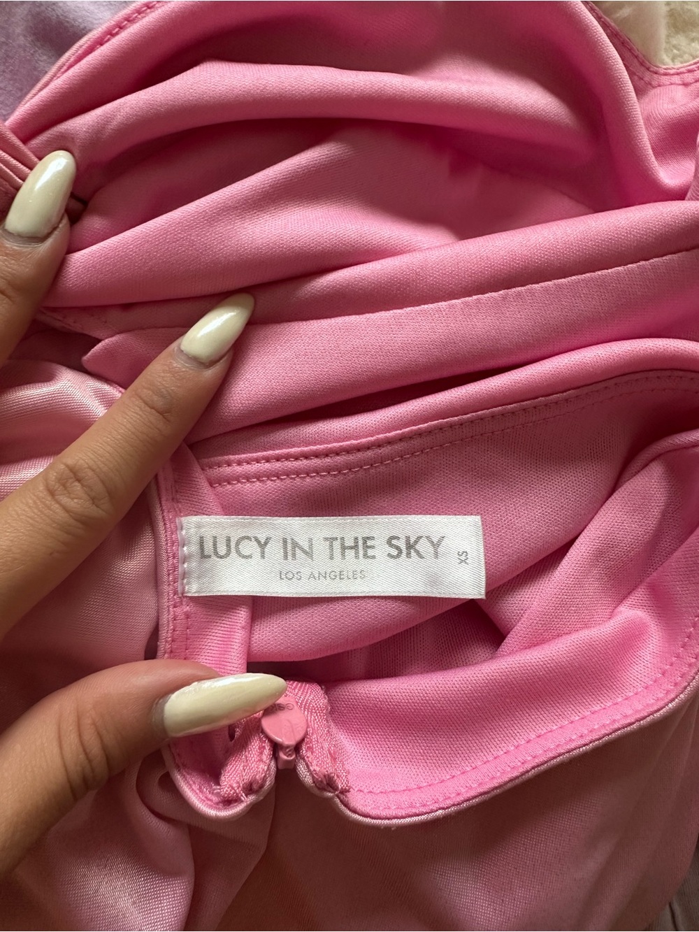 Lucy in the Sky Bubblegum Pink Dress with Twist Bodice - Picture 3 of 4